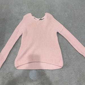 Pink sweater with cool back details